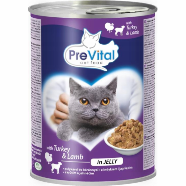 PREVITAL Cat Food s jehněčím a krůtím v želé - mokré krmi...