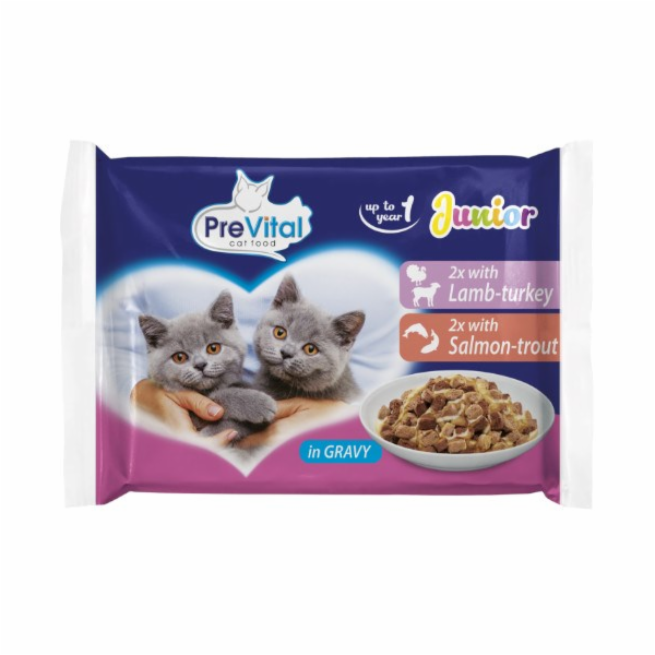 PREVITAL Cat Food Junior Mix Příchutí s jehněčím, krůtou,...
