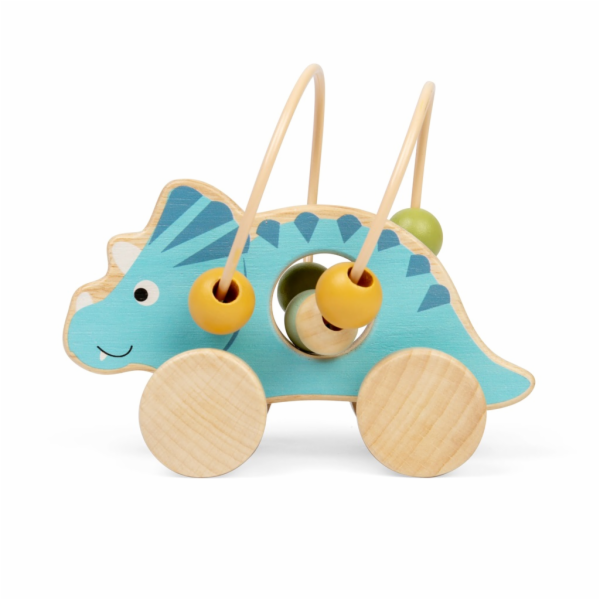 Bigjigs Toys Triceratops na kolečkách s korálkovým labyri...
