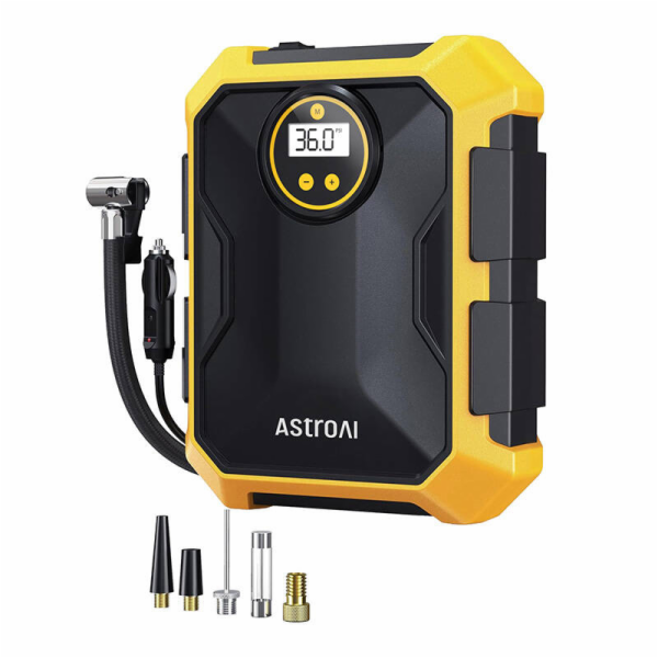 Vzduchový kompresor AstroAI CZK-3674 12V DC 100PSI (žlutý)