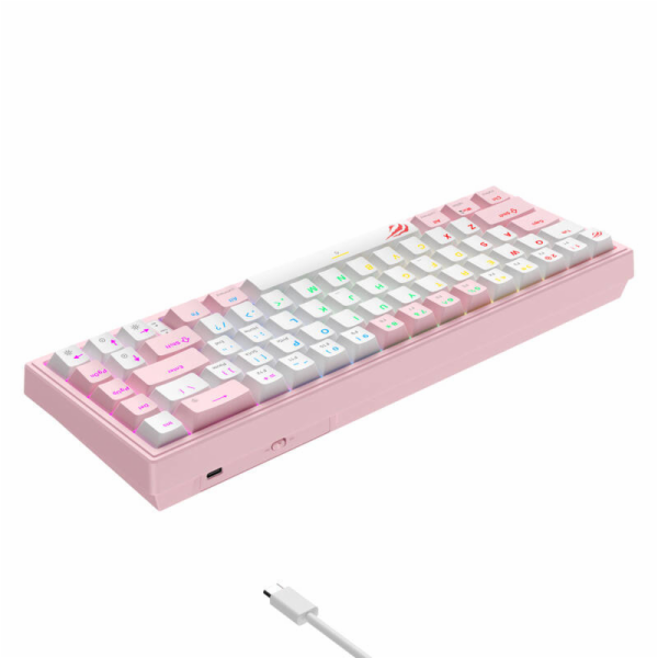 Mechanická herní klávesnice Havit KB874L RGB (růžová a bílá)
