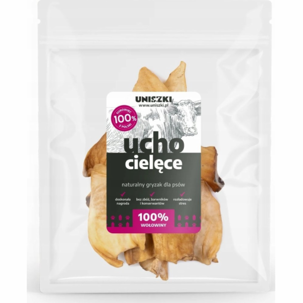 UNISZKI Telecí ucho - pochoutka pro psa - 10 kusů