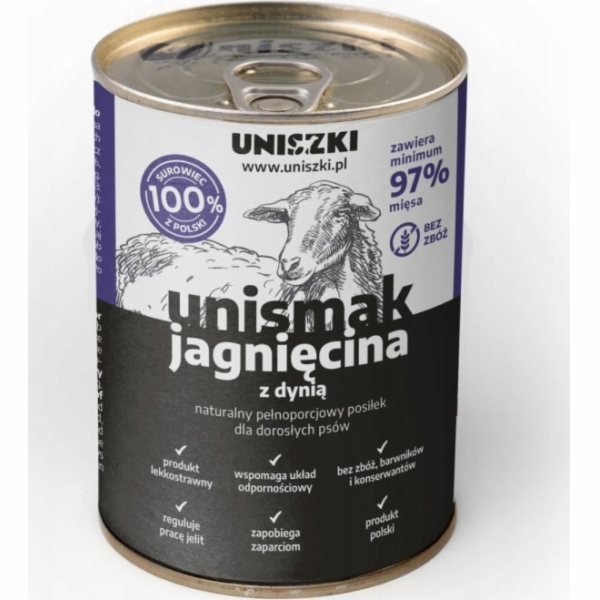UNISZKI Unismak Jehněčí s dýní - mokré krmivo pro psy - 4...