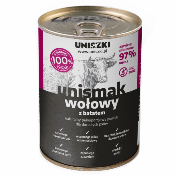 UNISZKI Unismak Hovězí s batáty - mokré krmivo pro psy - ...