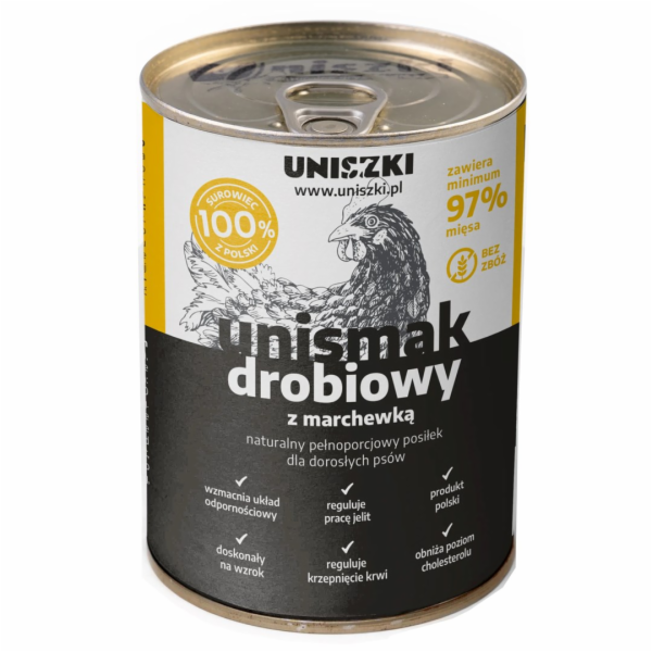 UNISZKI Unismak Kuřecí s mrkví - mokré krmivo pro psy - 410g