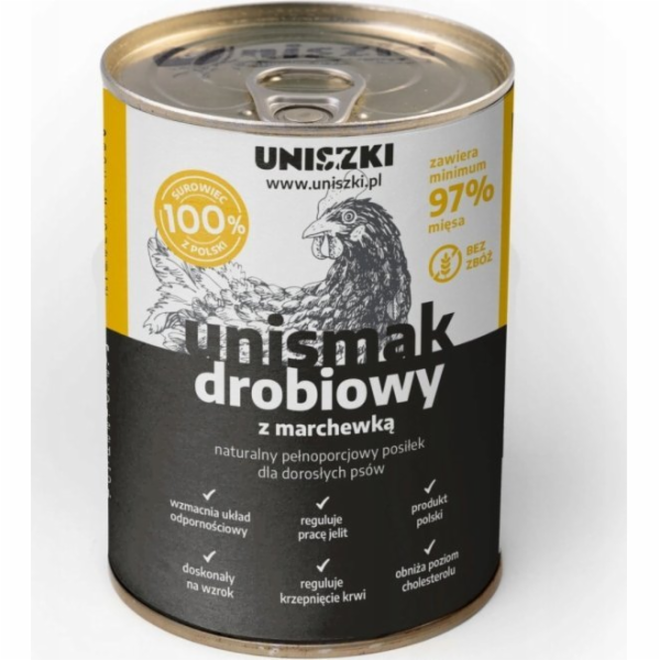 UNISZKI Unismak Kuřecí s mrkví - mokré krmivo pro psy - 410g