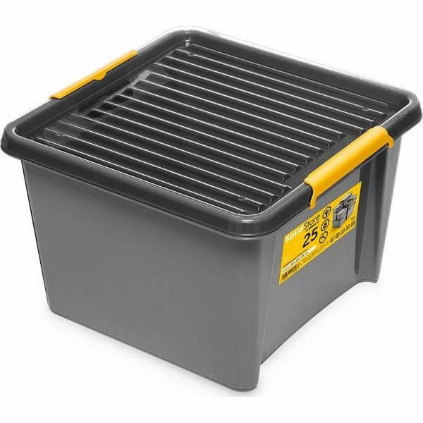 ORPLAST Kontejnerový box s víkem šedý na díly nářadí 25 l...