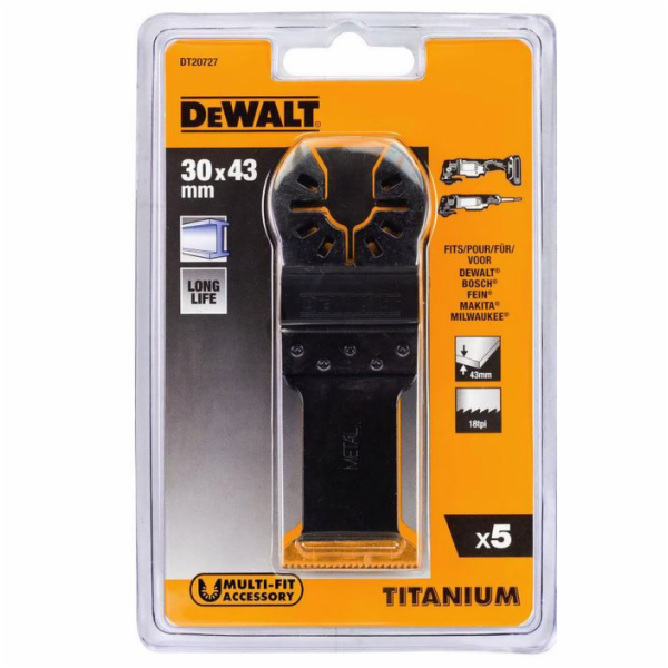 Dewalt Brzeszczot s titanovým povlakem 30x43mm 5 ks. - DT...