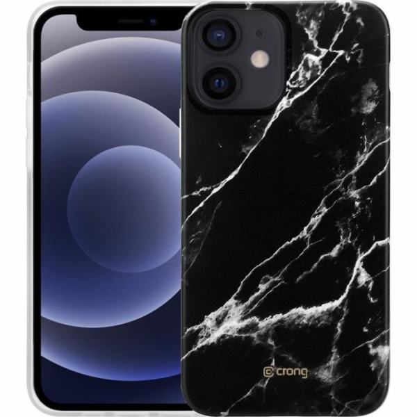 Mramorové pouzdro Crong Crong Mini pouzdro iPhone 12 (černé)