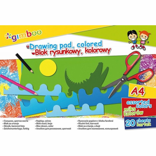 Gimboo A4 kreslící podložka 20k mix barev