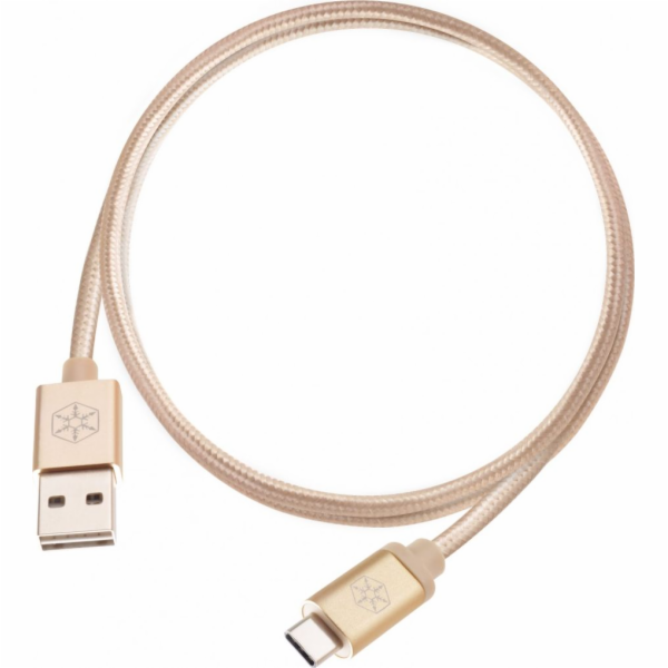 SilverStone USB-A - USB-C USB kabel 1 m zlatý (52029)