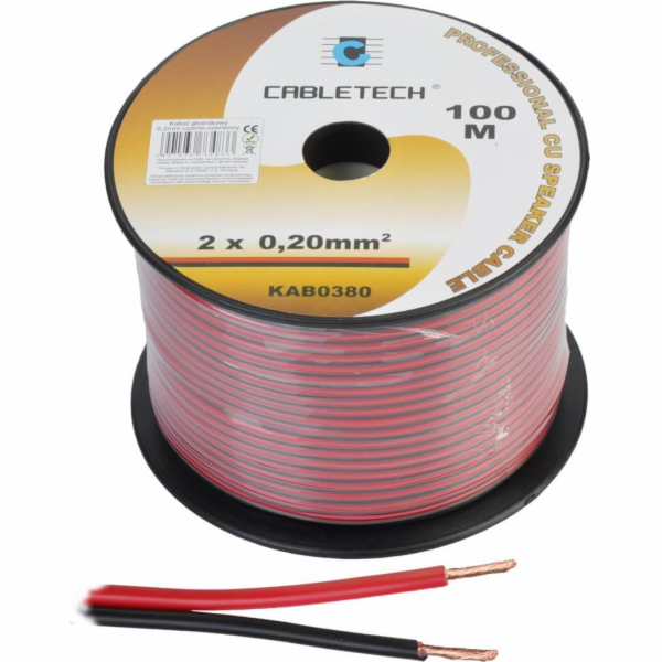 Reproduktorový kabel Cabletech 0,2 mm černý a červený