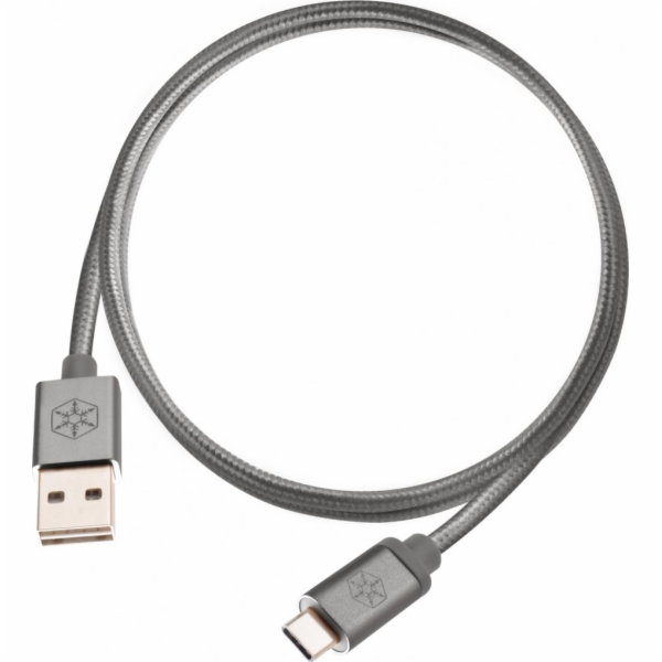 SilverStone USB-A - USB-C USB kabel 1 m šedý (52028)