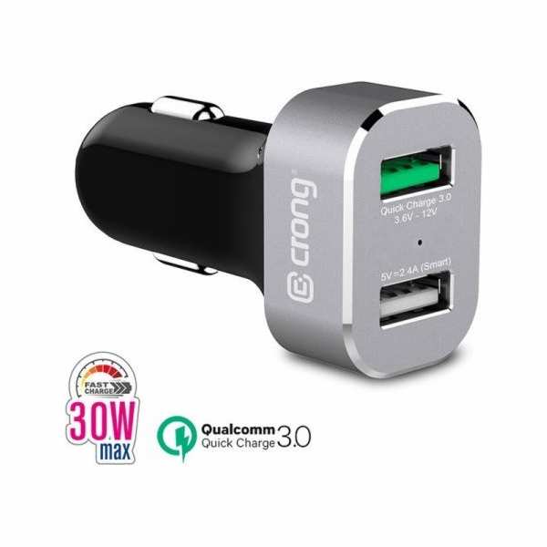 Crong Power 2x USB-A 3A nabíječka (CRG-PWRC-USB30-ALU)