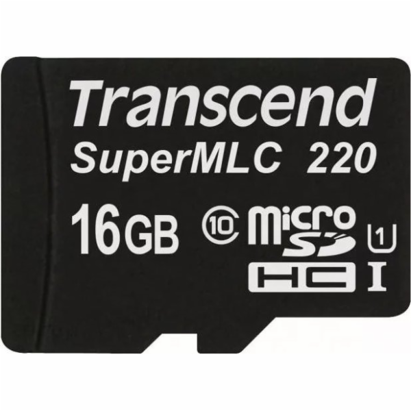 Karta Transcend SuperMLC 220 MicroSDHC 16 GB Class 10 UHS...