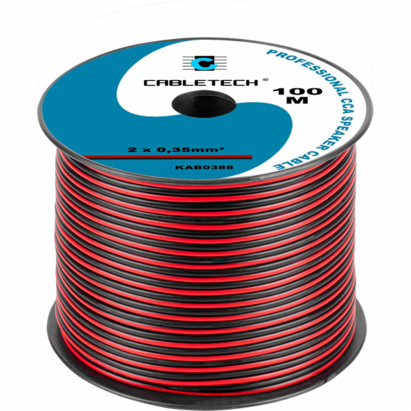 Kabel CCA reproduktoru kabelu CableTech 0,35 mm černé a č...