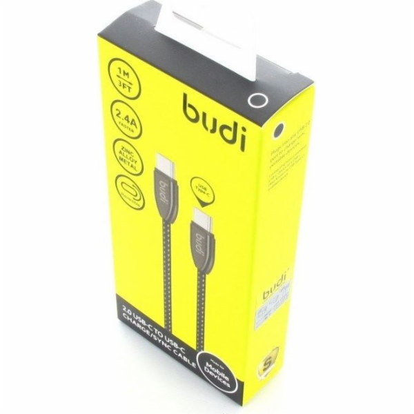 Budi USB-C - USB-C kabel USB 1 m černý (43432-uniw)