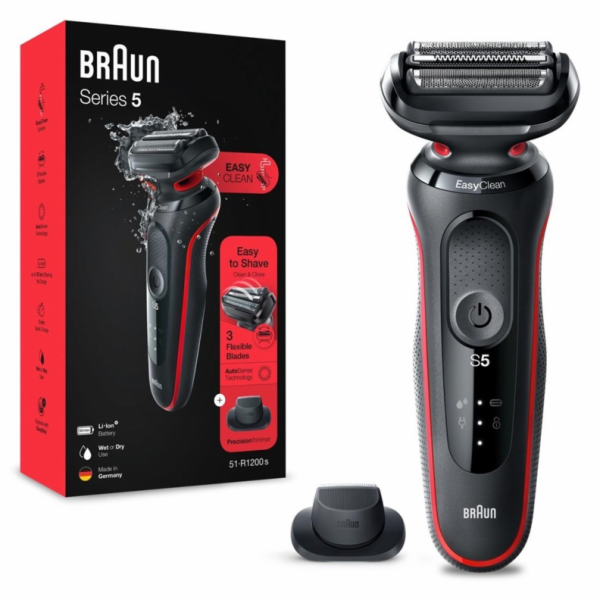 Braun Shaver 51-R1200S Red Euro