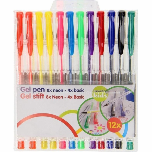 Topwrite Topwrite - sada gelového pera (8 Neon + 4 standard)