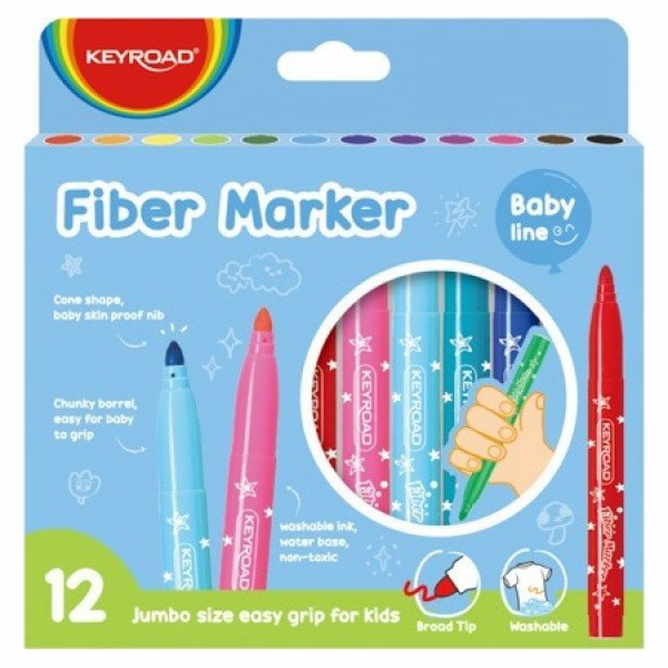 Klíčová jumbo, 12 ks, krabice, mix barev