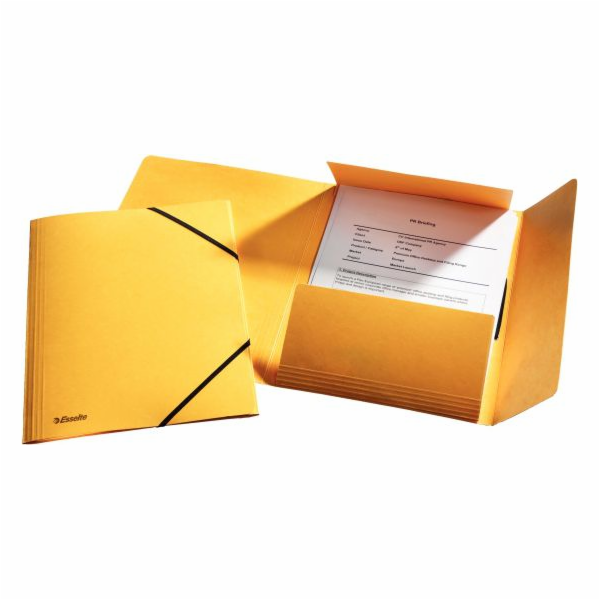 Esselte Folder s rohovou elastickou lepenkou A4 žlutá (10...