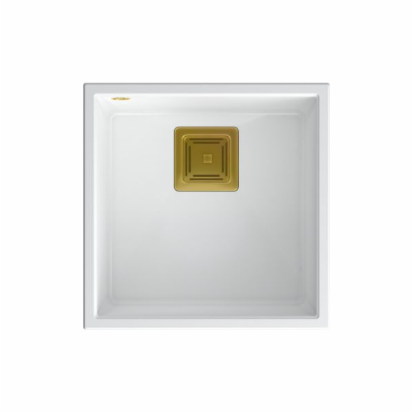 Dřez Quadron DAVID 40 GraniteQ bílo/zlaté prvky