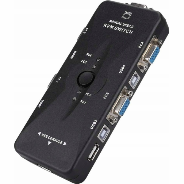 Přepínač Pawonik KVM VGA SWITCH 4X1 SWITCH 3XUSB HUB BOX