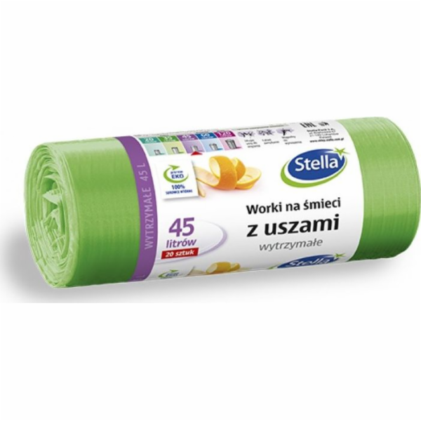 Stella STELLA pytle na odpadky, s uchy, 45 l, 20 ks, zele...