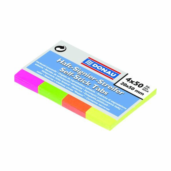 Donau Note cards neonové popisovače 20x50mm, 4col.x50ks. ...