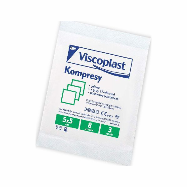 Sterilní plyn 3M stlačí 17 nitů 8 vrstev 5x5 cm 3