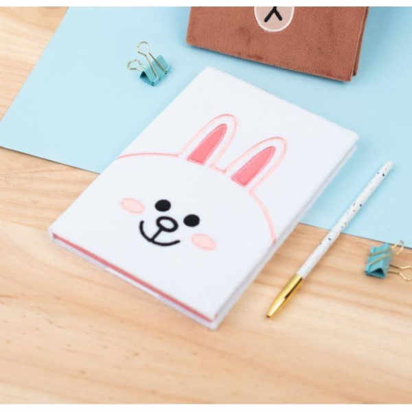 Plyšový zápisník Line Friends / Zápisník A5 Králíček Cony