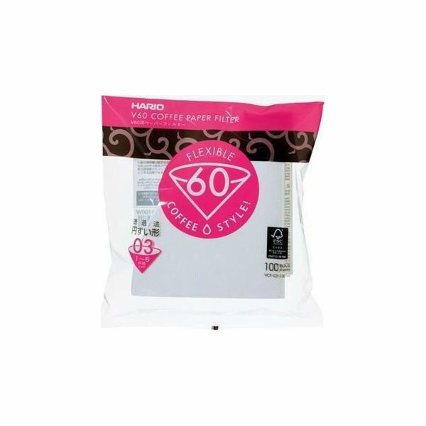 Hario Hario papírové filtry pro odkapávačku V60-03 100 kusů