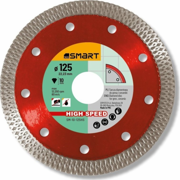 Chytrý vysokorychlostní diamantový kotouč 125mm SM-10-125HS