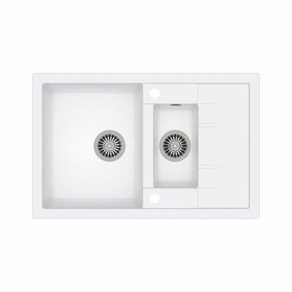 Dřez Quadron MORGAN 156 GraniteQ, ocel / bílá metalíza