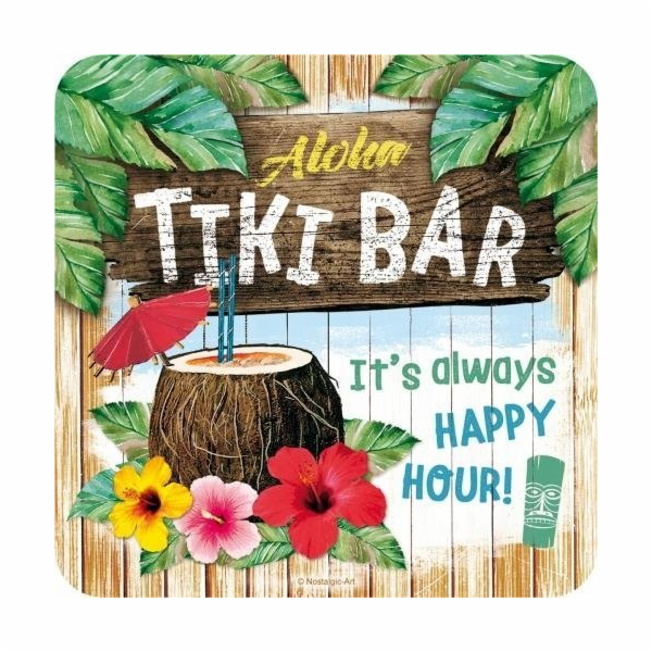 NOSTALGICKÝ ART KOVOVÝ STOJAN NA HRNKY Tiki Bar