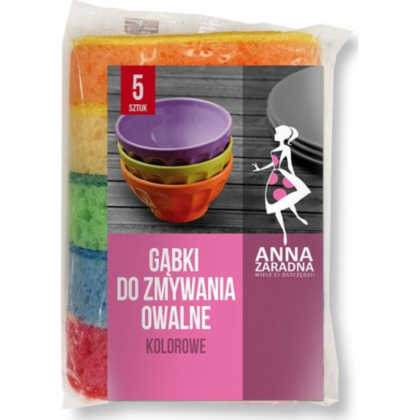 Anna Zaradna ANNA ZARADNA mycí houby, oválné, barevné, 5 ...