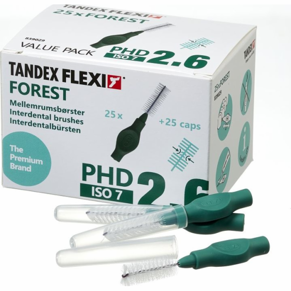 Tandex Tandex (25 ks) Zubní kartáčky Medium FOREST 2,6 (tl.)