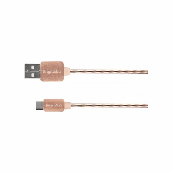 Kruger&Matz USB-A - microUSB USB kabel 1 m růžový (KM0360)