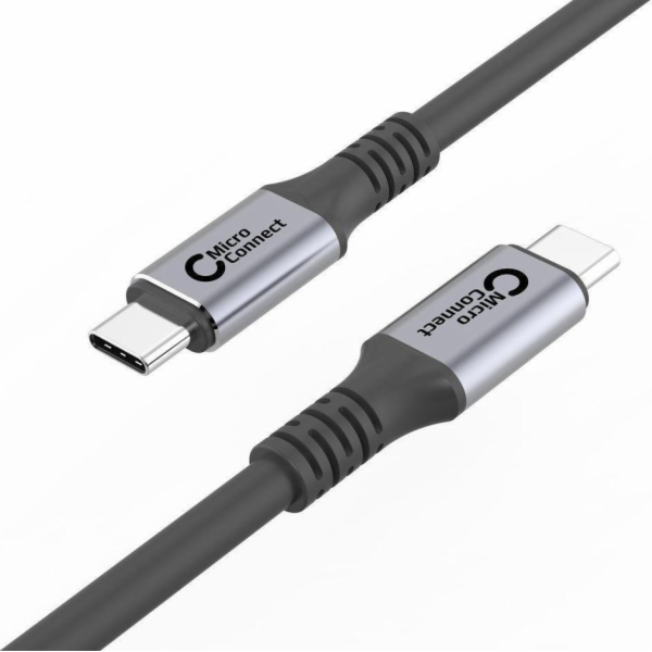MicroConnect USB kabel USB-C – USB-C 2 m černo-stříbrný (...