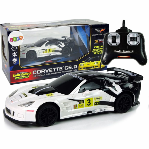 LeanToys Sports Car Racing R/C 1:24 Corvette C6.R bílá 2,...