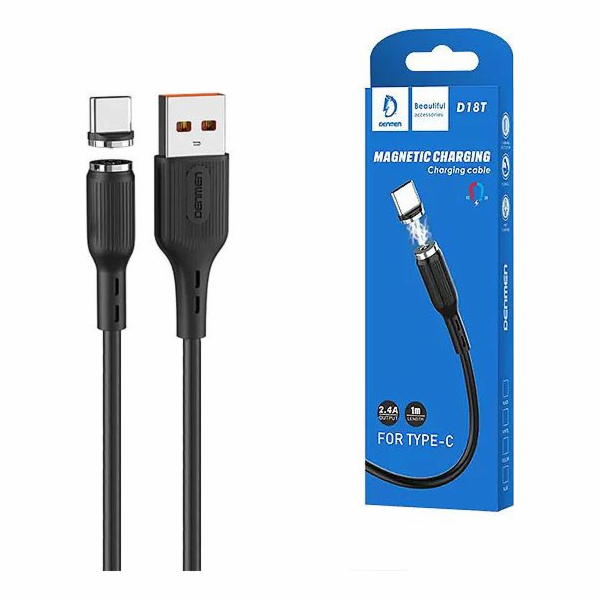Denmen USB-A – USB-C kabel USB 1 m černý (29370)
