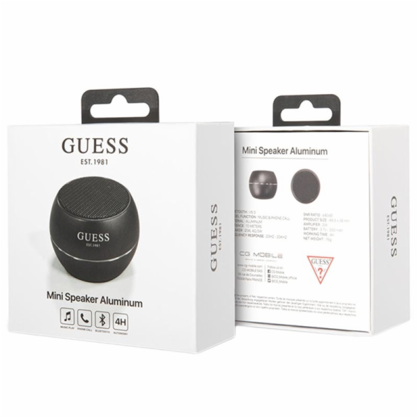 Mini Bluetooth reproduktor Guess 3W 4H černý