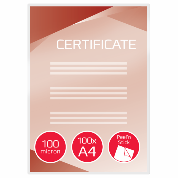 GBC Samolepicí laminovací kapsy PEELN STICK A4 100 mic (100)