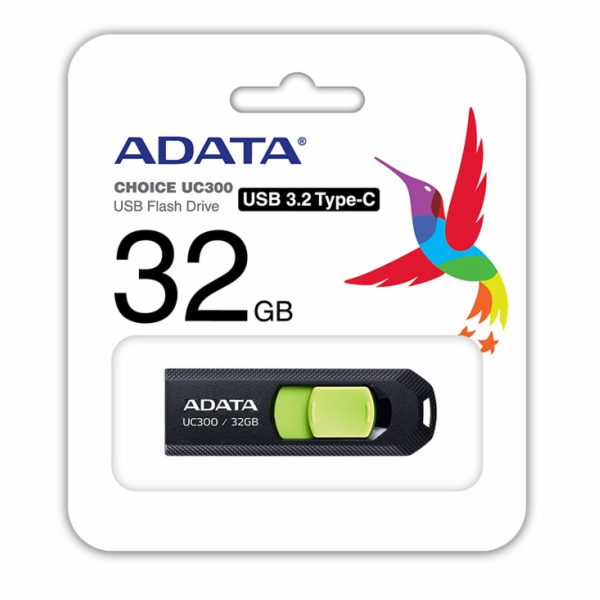 32GB ADATA UC300 USB 3.2 černá/zelená ACHO-UC300-32G-RBK/G