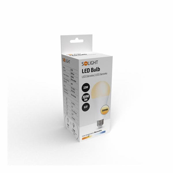 Solight LED žárovka, klasický tvar, 22W, E27, 3000K, 270°...