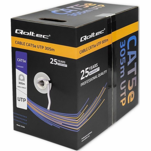 Qoltec 50358 UTP CAT5E | 305m | PVC grey Síťový kabel