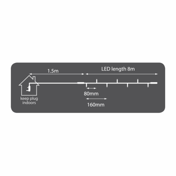 Lyyt 100CON-CW, venkovní LED světelný řetěz, 100x LED stu...