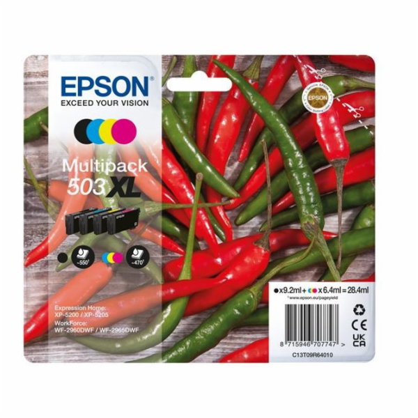 Epson 503XL Multipack - 4-balení - XL - černá, azurová, p...