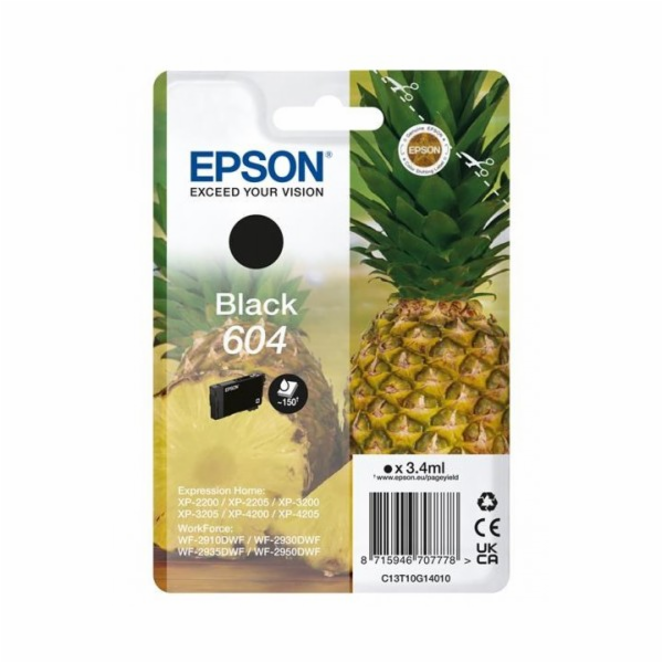 Epson 604 - 3.4 ml - černá - originální - blistr s RF / a...