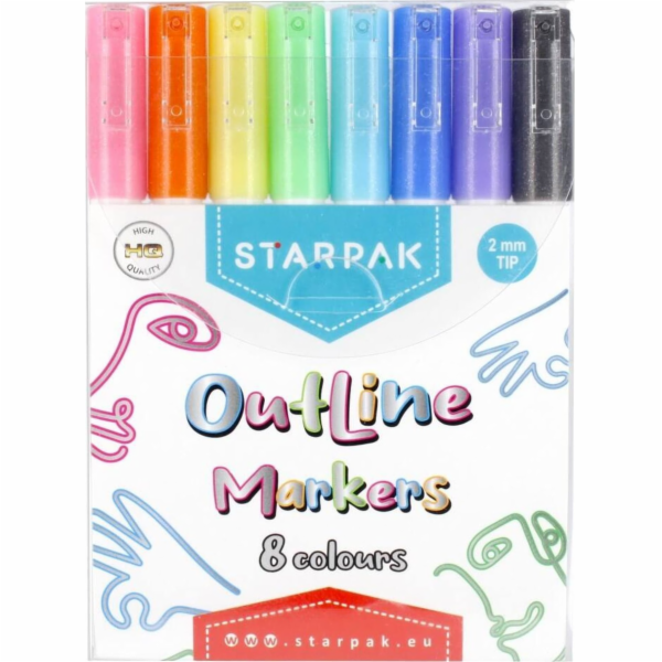 Starpak KONTUROVÝ ZNAČKOVAČ OBRYS METALC 8 COL STK WB12/36